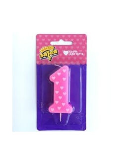 Свеча -цифра "1" 1-ый ДР Девочка