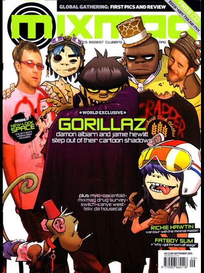 Mixmag Magazine September 2005 Gorillaz Cover, Иностранные журналы в Москве, Intpressshop