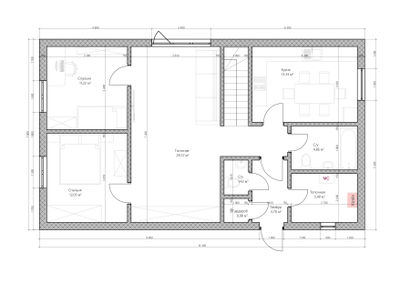 Одноэтажный дом с тремя спальнями 168.7 м² (S25)