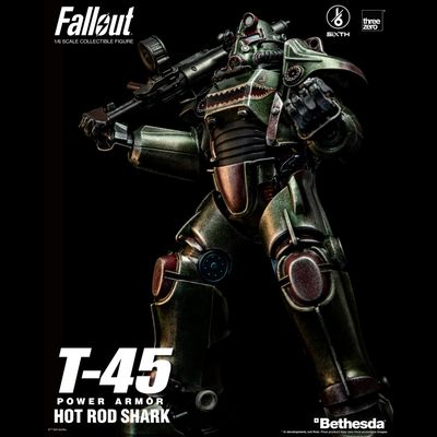 Силовая броня Т-45 (серия Fallout) - Коллекционная фигурка 1/6 Fallout T-45 Hot Rod Shark Power Armor (3Z07740W0) - Threezero