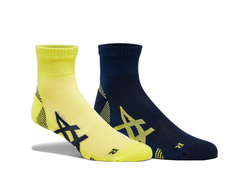 Носки Asics 2PPK Cushioning Sock PEACOAT/SOUR YUZY 3013A238-003 (2 пары)  темно-синие и желтые фото