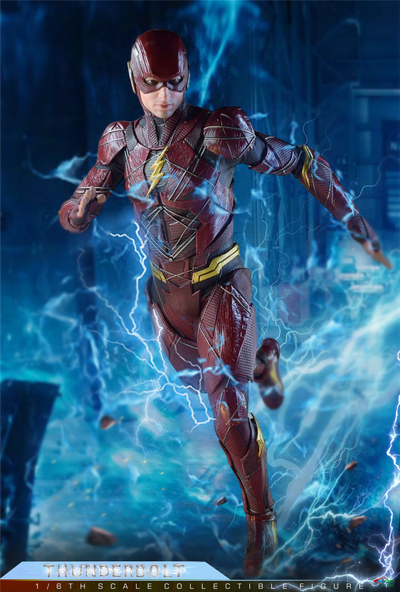 Флэш, Барри Аллен (Эзра Миллер) - КОЛЛЕКЦИОННАЯ ФИГУРКА 1/6 THUNDERBOLT (BY-020) - BY-ART