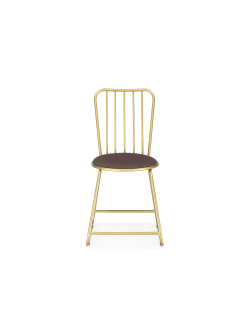 Стул на металлокаркасе Лирион какао велюр / золото
