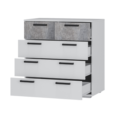 Комод Стандарт-5 NEW Белый/цемент светлый, Ш800хГ460хВ829