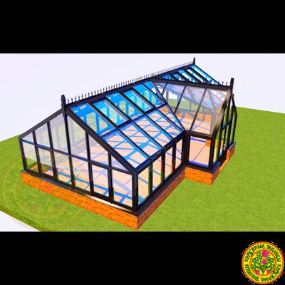 Зимняя английская теплица с холлом АГАТА размером 5500 х 11000 мм
