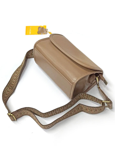(АРТИКУЛ: 10026/52) СУМКА ЖЕНСКАЯ, НЕБОЛЬШАЯ, НАТУРАЛЬНАЯ ГЛАДКАЯ КОЖА, БЕЖЕВАЯ, С ДВУМЯ ПЛЕЧЕВЫМИ РЕМНЯМИ