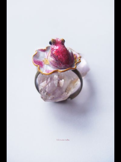 Кольцо с рубином "Сказочная лягушка из королевства Фантазии"