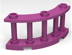 Fence 4 x 4 x 2 Quarter Round Spindled with 3 Studs, Magenta (21229 / 6173072)