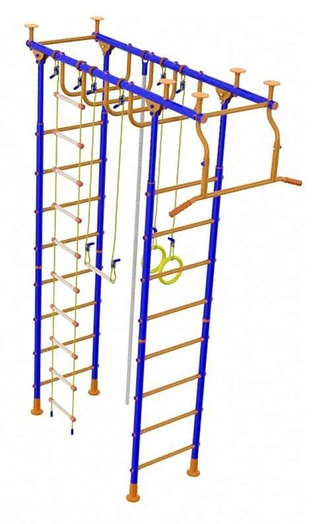 Детский спортивный комплекс "4-х опорный" (турник широкого хвата) - Максимальный вариант