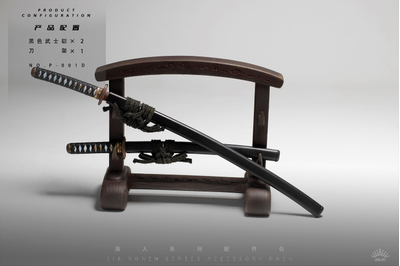 Набор самурайских мечей с подставкой (Ronin Warrior Accessories) - 1/6 (P-001D) - ZGJKTOYS