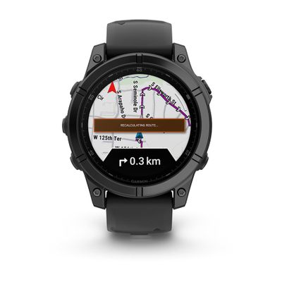 Умные часы Garmin Fenix E - 47 мм, AMOLED серый безель, черный силиконовый ремешок (010-03025-01)