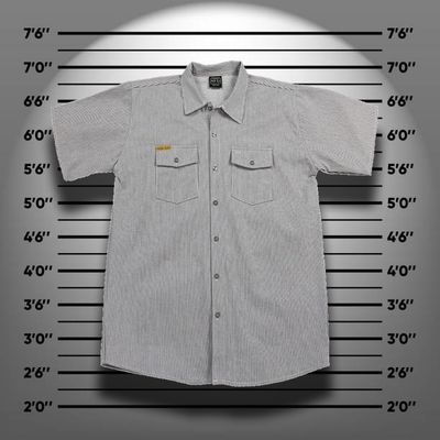 Рубашка Prison Blues® HICKORY WORK SHIRT [Пуговицы/Короткий рукав]