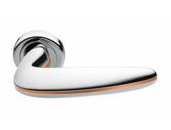 Дверные ручки Morelli Luxury SUNRISE CRO/RAME Цвет - Полированный хром/с медной вставкой