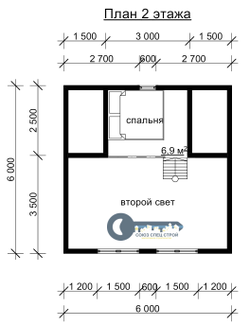 Б-18  ГАБАРИТНЫЕ РАЗМЕРЫ: (8Х7,5М) 2 ЭТАЖА, ОБЩАЯ ПЛОЩАДЬ: 75М²