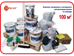 Полный комплект материалов и инструмента для реновации (восстановления свойств) кровли на площади 100 кв.м.