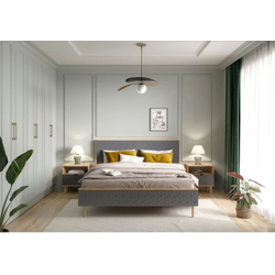 Денвер спальня Кровать 1400 Матрасное основание включено Дуб вотан / Графит ш*г*в 1436?2153? 1018мм