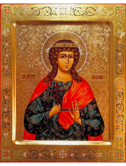 Алла Готфская, святая мученица. Рукописная икона.