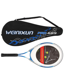 Ракетка для большого тенниса тренировочная, в чехле, цвет синий