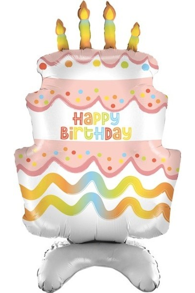 Шар 3D (38''/97 см) Фигура на подставке, Торт на День Рождения