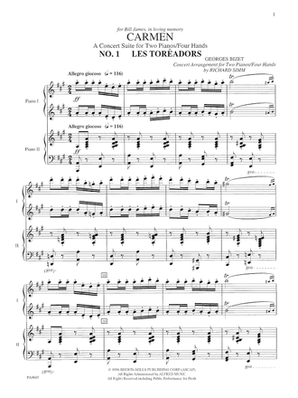 Carmen: A Concert Suite for Two Pianos/Four Hands