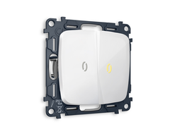 Выключатель 2-кл с подсветкой 3200K Белый глянец - Ambrella Volt - OMEGA