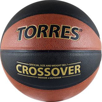 Мяч баскетбольный TORRES Crossover цв.оранжевый-черный-золотой р.7