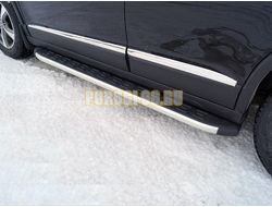 Пороги алюминиевые с пластиковой накладкой 1720 мм ТСС для Haval M6 2023-