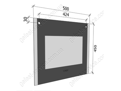 Стекло наружное GEFEST 5100, 5140, коричневое, 500x450мм (5100.15.2.000-03)