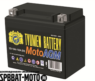 Аккумулятор TYUMEN BATTERY 6MTС-12 AGM 12Ач ток 150А (EN) ДхШхВ 150х86х130мм YTX14-BS, YTX12-BS