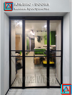 Перегородка-гармошка из 3-х створок встроенная