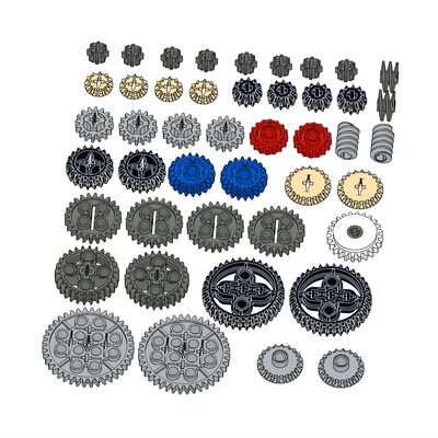 !АНАЛОГ! Assortment of Gears /  Big set,  (GEAR2)