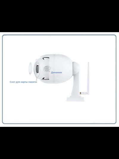 Уличная моторизированная WiFi/LAN телекамера с 5-ти кратным оптическим увеличением, с встроенным видеорегистратором (DVR), Full HD 2MP (CamHi)