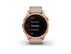 Умные часы Garmin Fenix 7s Sapphire Solar титановый цвета розовое золото с песчаным кожаным ремешком (010-02539-35)