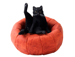 Котик на пуфике (черный) - Коллекционная ФИГУРКА 1/6 scale lazy cat 4.0 (JXK056C) - JXK