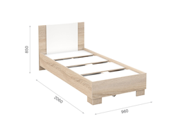 Спальня Аврора - Кровать 90 Дуб сонома/Белый