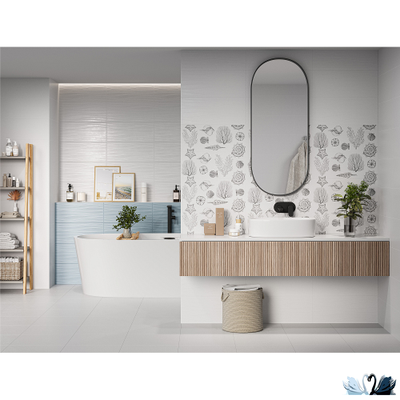 Плитка Gracia Ceramica Aqua Monocolor sugar white белый 02 25x60 настенная