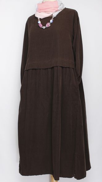 Платье Бохо "Два разреза " вельветовое шоколад