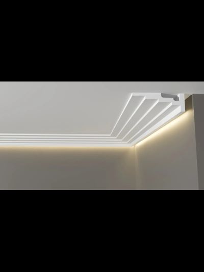 Потолочный плинтус DECOR-DIZAYN DD514, из дюрополимера, под покраску, ударопрочный, 2 метра