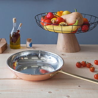 Сковорода медная с крышкой, TRADITIONAL  LINE   Италия Cu Artigiana арт.180