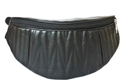Кожаная поясная сумка Molfetta black (арт. 7008-01)
