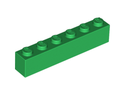 Brick 1 x 6, Green (3009 / 300928 / 4111844)