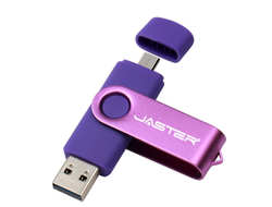 USB ФЛЕШКА НА 30 ГБ ФИОЛЕТОВАЯ С OTG