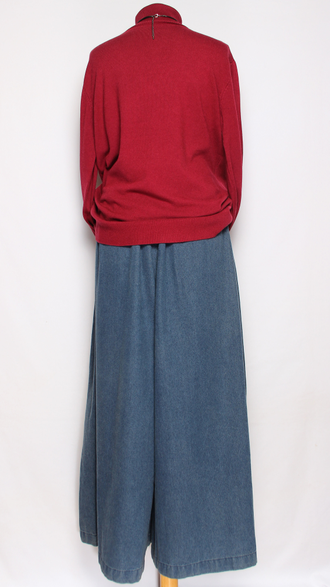 Свитер "ГЛАДКИЙ С ДЛИННЫМ РУКАВОМ " 7802  бордовый, джинс, черный, т.синий, голубой р.48-52