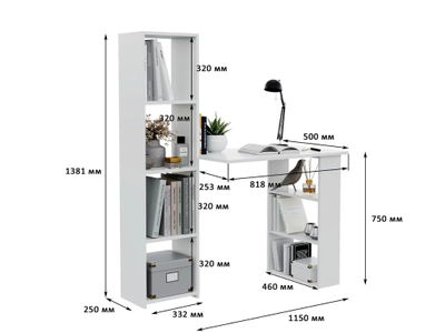 Стол компьютерный Асти-4, белый
