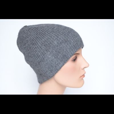 Темно - серая шапка из альпака и шелка Vizio Италия 9015 CL