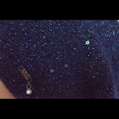 Женский берет с бисером и пайетками Vizio Италия 6455 синий