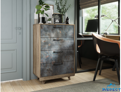 КОМОД "МЕГАПОЛИС" КМ-02 ( дуб каньон/ржавчина), 700*1052*404