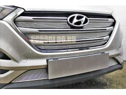 Защита радиатора Hyundai Tucson 2015-2018 (Comfort,Lifestyle,Primary,Family) (4 части) chrome верх