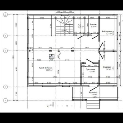 Двухэтажный каркасный дом с четырьмя спальнями 145м² (SK77)