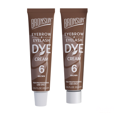 BRONSUN Крем-краска для бровей и ресниц BRC-0006, коричневый №6, 15мл 